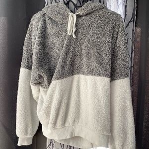 Large gray and white hoodie